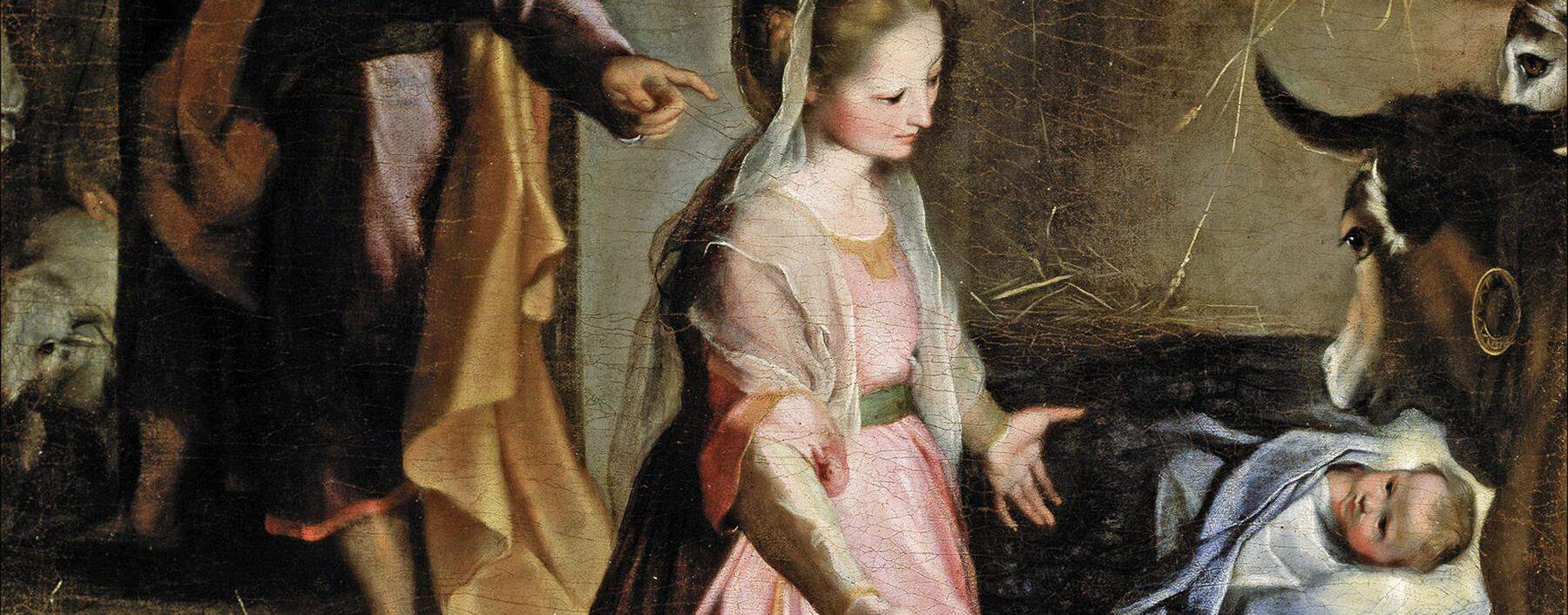 Der italienische Maler Federico Barocci wählte 1579 eine ungewöhnliche Darstellungsform für die Geburt von Jesus (Ausschnitt).