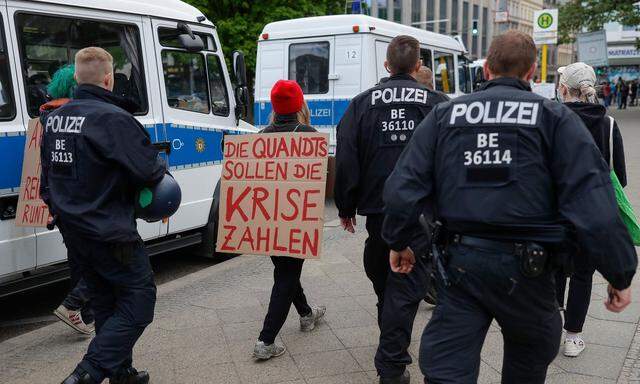 Proteste in Berlin anlässlich des 1. Mai.