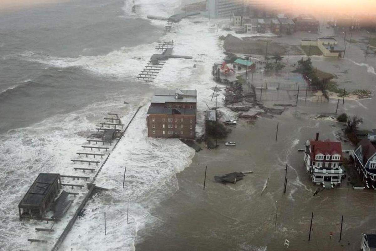 Atlantic City, New Jersey. In dieser Gegend traf der Sturm zuerst auf die Küste.