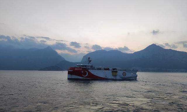 Turkish seismic research vessel Oruc Reis sails through Mediterranean after leaving a port in Antalya