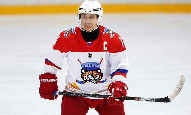 Putin beim Eishockeyspiel vor einigen Tagen. 
