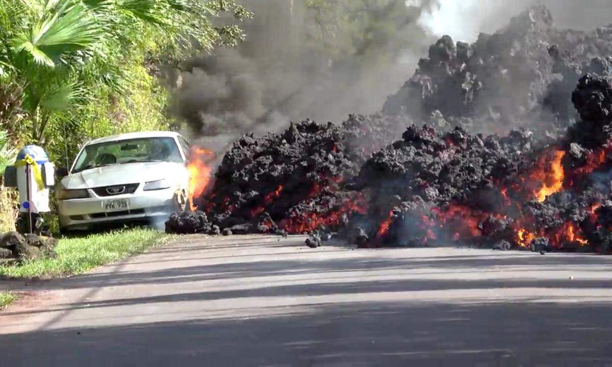 Der Vulkan Kilauea auf der hawaiianischen Hauptinsel "Big Island" sorgt nach wie vor für gefährliche Situationen.
