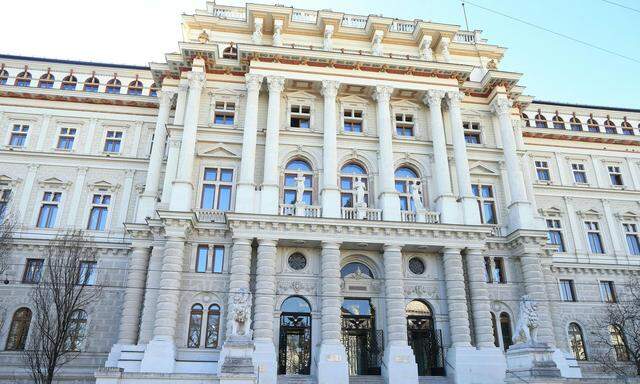 Außenaufnahme des Justizpalastes, Sitz des Obersten Gerichtshofs und des Oberlandesgerichts Wien