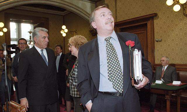 Amtsantritt vor genau 20 Jahren. Bürgermeister Michael Häupl mit seinem Mentor, Helmut Zilk. 