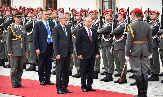 Bundespräsident Alexander Van der Bellen und Russlands Präsident Wladimir Putin im Juni 2018 in Wien. 