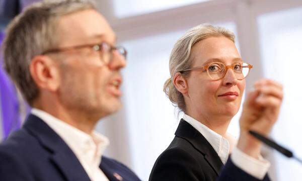 Die Mehrheit der vom ECFR befragten EU-Bürger ist der Ansicht, dass FPÖ-Chef Herbert Kickl und AfD-Chefin Alice Weidel Österreich und Deutschland aus der EU führen wollen. 