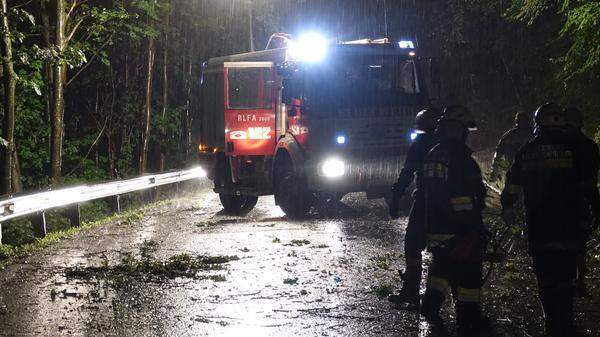 Einsatz wegen Schäden nach schweren Unwettern im Wechselgebiet in Niederösterreich.