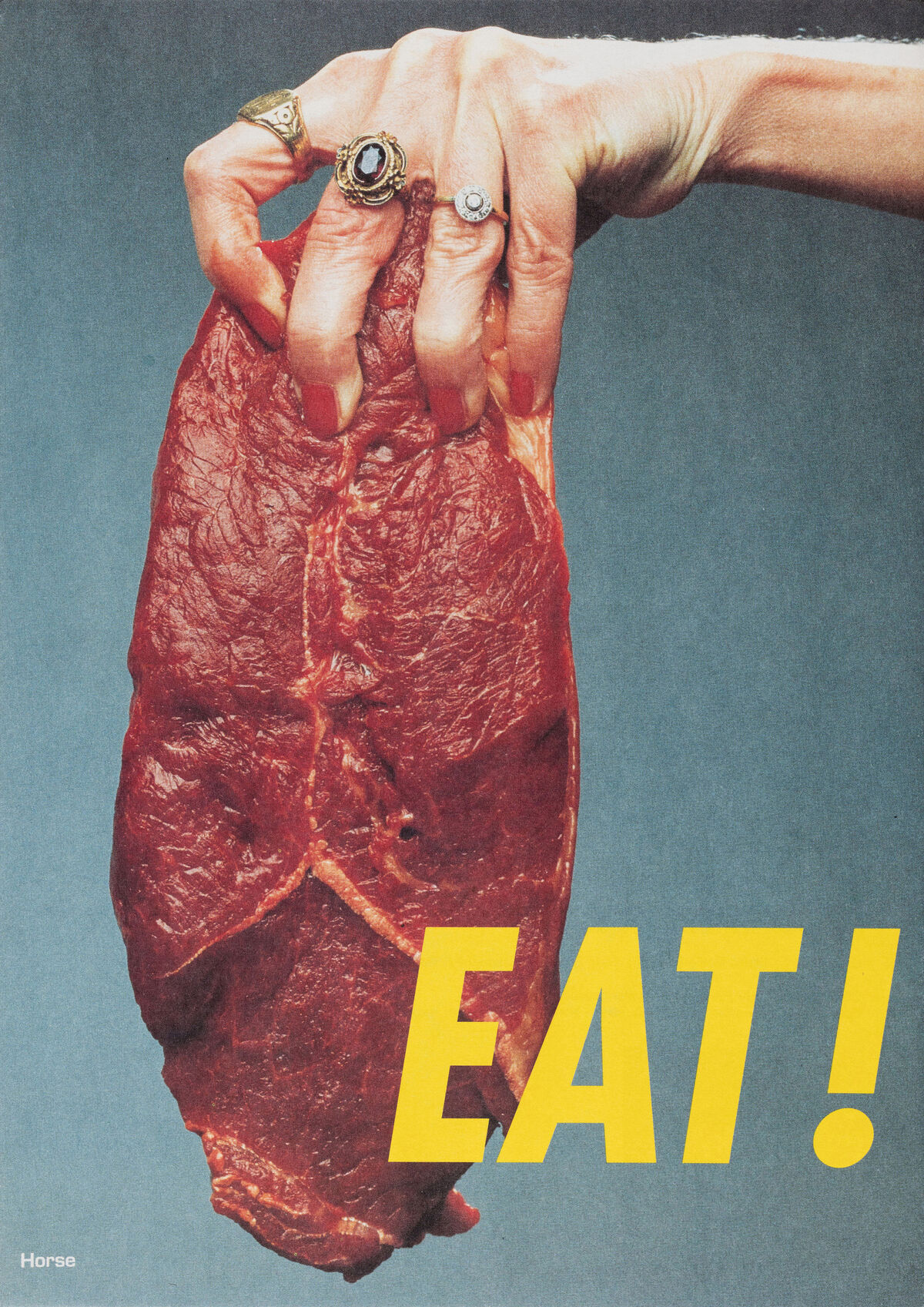 Schaut aus wie von Cattelan, ist aber Strobl, die Rückseite eine Publikation von 1996.