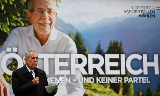 Wahlplakat von Van der Bellen für die Stichwahl am 4. Dezember 