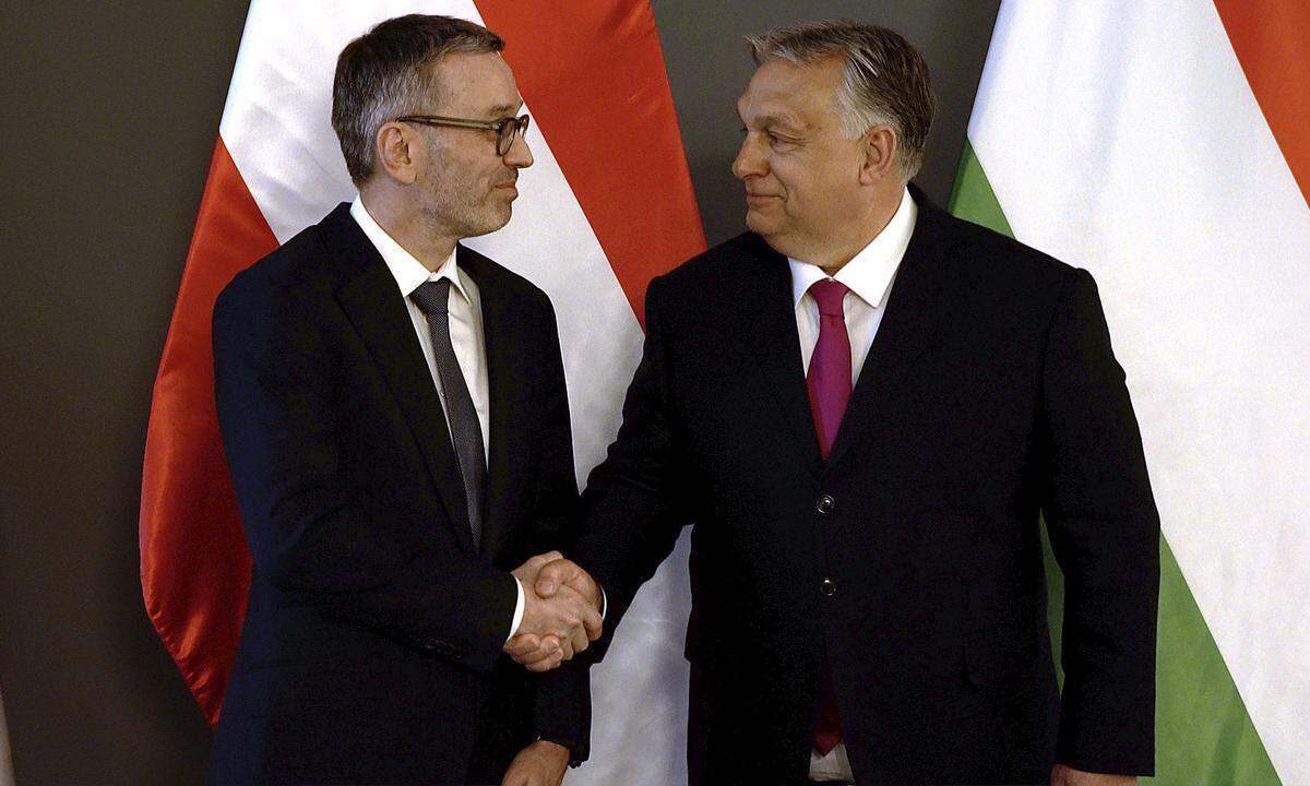 Kickl und Orbán auf einem von der FPÖ veröffentlichten Bild vom Treffen in Budapest.