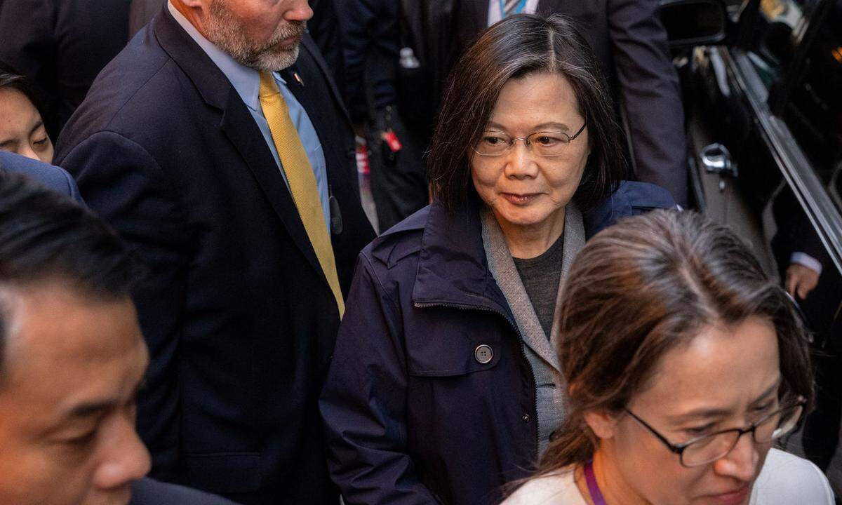 Taiwans Präsidentin in Manhattan in New York. Der Zwischenstopp sorgt für Spannungen in den Beziehungen zwischen den USA und China.