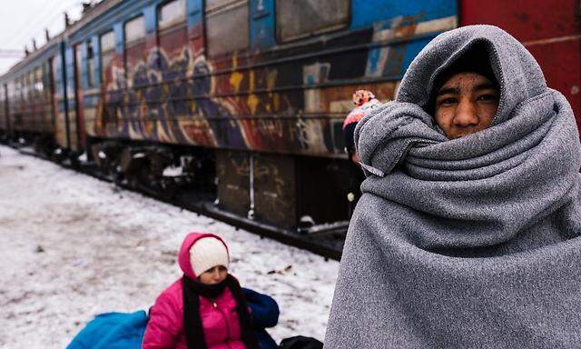 Flüchtlinge in Presevo.