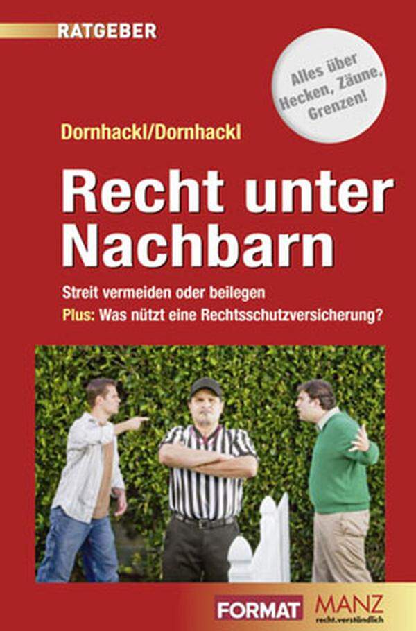 Was einem am Nachbarn nicht alles stören kann: Das Gebell des Hundes, der Ast des Kirschbaums, die Schuhe und Mistsackerl vor der Tür ... Damit es nicht immer zu Streitigkeiten kommen muss, hat Manz einen Ratgeber veröffentlicht, der Rechte und Pflichten als Hausherr, Grund- und Wohnungsbesitzer erläutert. Das Buch "Recht unter Nachbarn" erläutert unter anderem was man tun kann, wenn es nebenan laut ist, welche Hecken und Zäune sein drüfen und welche Rolle der Hausverwalter spielt. Recht unter Nachbarn von Silvia und Wolfgang Dornhackl, Manz 2009, 18,80 Euro. www.manz.at