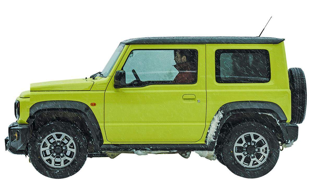 Der G des kleinen MannesDer kleinste echte Geländewagen der Welt ist zu einem preiswerten, spaßigen Allrounder geworden, der nur lange Autobahnetappen scheut. Name : Suzuki Jimny 1.5 VVT AllgripPreis : ab 17.990 EuroMotor : R4-Zylinder, 1462 ccm Leistung : 102 PS Antrieb : Allrad Gewicht : 1090 kgVmax : 145 km/hRampenwinkel : 28 GradVerbrauch : 7,2 l/100 km im Test