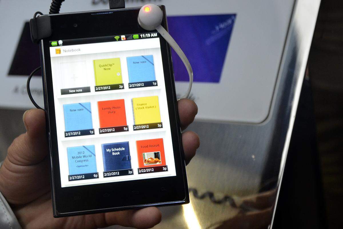 Wie Samsung hat LG eine Notizbuch-App eingebaut.