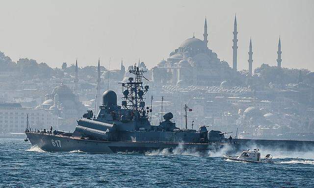 Ein russisches Kriegsschiff auf dem Weg nach Syrien.