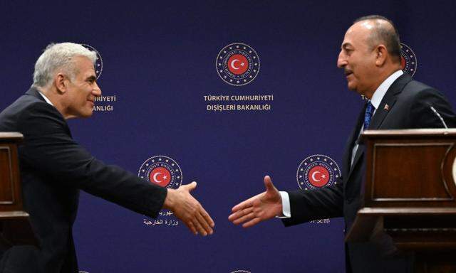 Handschlag im Juni: Der türkische Außenminister (rechts) und sein israelischer Amtskollege