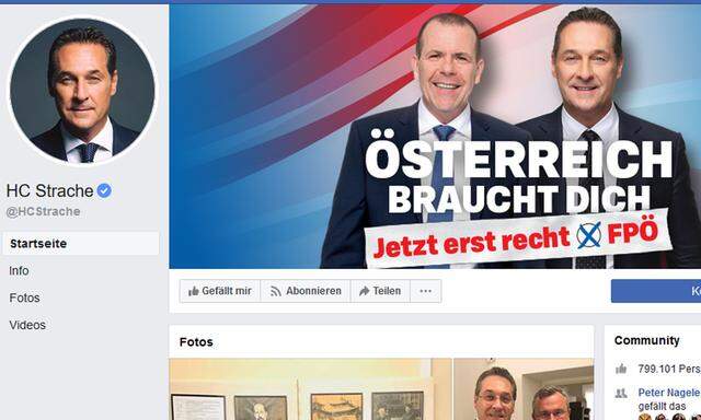Facebookseite von Strache