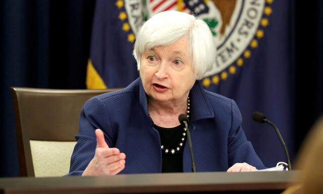 FILE PHOTO - Federal Reserve Chair Yellen speaks during a news conference in Washington