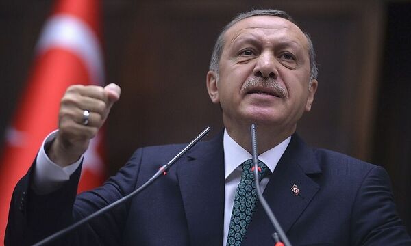 Turkey´s Prime Minister Tayyip Erdogan addresses members of parliament from his ruling AK Party during a meeting at the Turkish parliament in Ankara