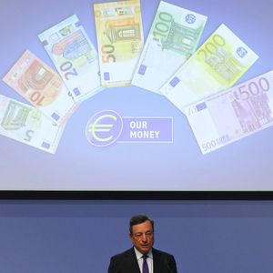 FILE PHOTO: ECB President Draghi is pictured during a news conference in Frankfurt