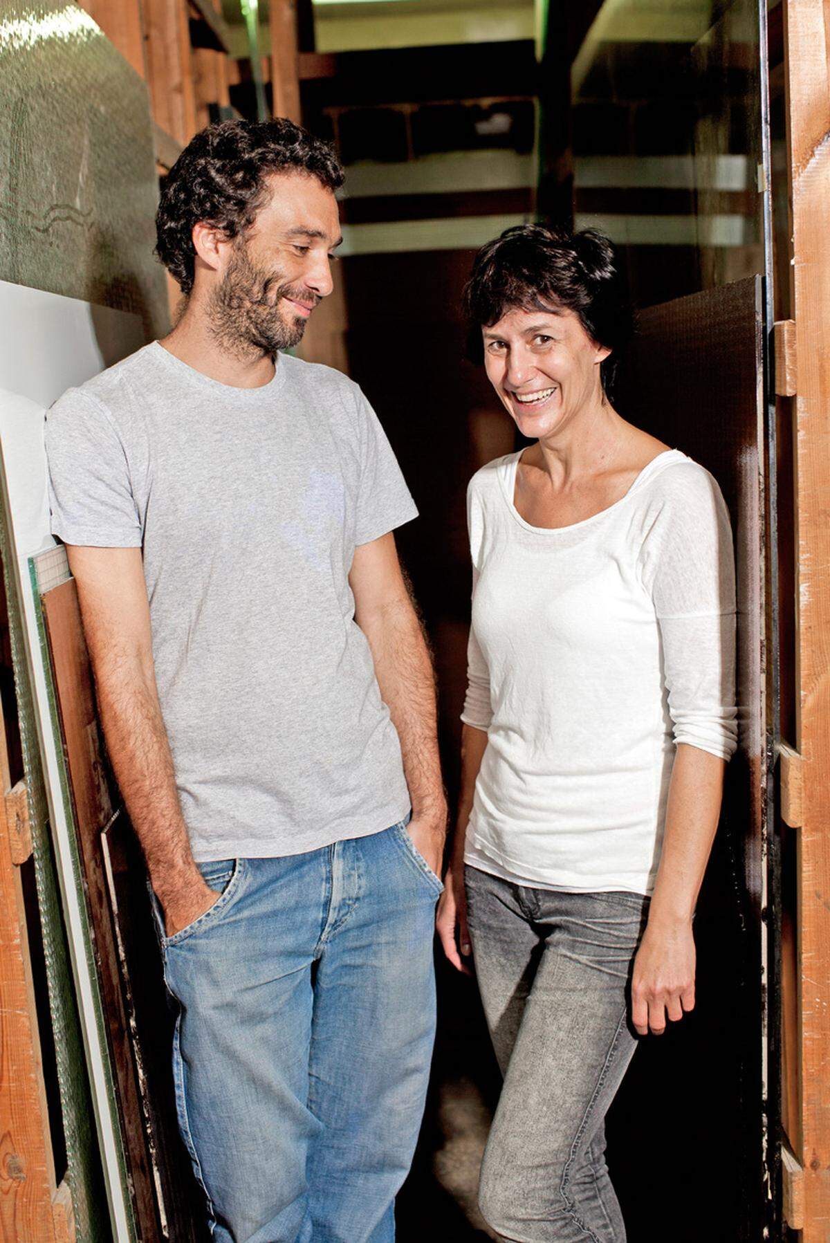 Pedro Ferreira vom Studio Pedrita und Irene Stiefelmeyer von der Glaserei.