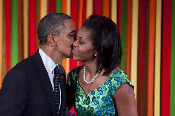 Michelle ist auch ein Trumpf in Obamas Wahlkämpfen. Die First Lady rangiert in der Popularität noch weit vor ihrem Ehemann.