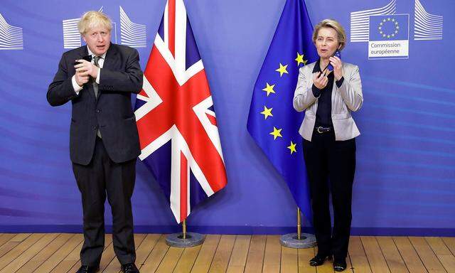 Bei Johnsons Ankunft in der EU-Kommission trat von der Leyen mit ihm für Fotos vor die Kameras. Beide nahmen kurz die Masken ab, bevor sie nach wenigen Sekunden hinter einer Türe verschwanden.