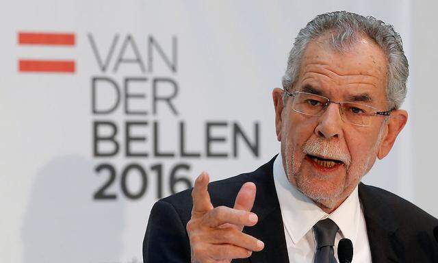 Austrian presidential candidate Van der Bellen addresses a news conference in Vienna