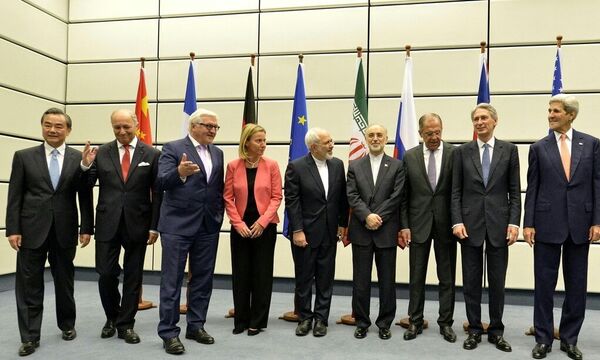 EINIGUNG BEI ATOMGESPRAeCHEN ZWISCHEN IRAN UND 5+1 GRUPPE IN WIEN: WANG / FABIUS / STEINMEIER / MOGHERINI / ZARIF / LAWROW / HAMMOND / KERRY