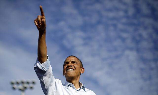 U.S. President Barack Obama is pictured at an election campaign rally at McArthur High School in Florida