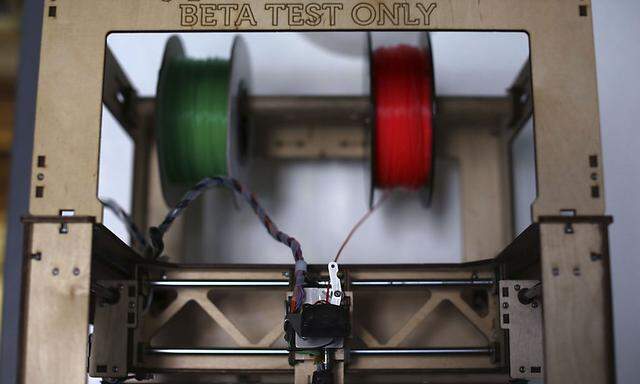 A 3D printer is pictured at TechShop in the South of Market neighborhood in San Francisco