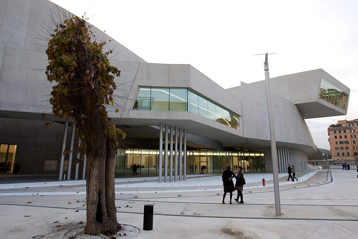 So sieht das MAXXI in Rom von außen aus.