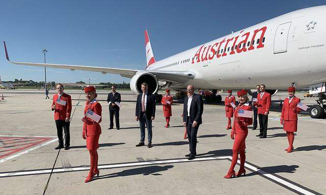 FOTOTERMIN AUSTRIAN AIRLINES AG (AUA) ANL. ABFLUG DES ERSTEN AUA-LANGSTRECKENFLUGS NACH DER CORONAPAUSE NACH NEW YORK