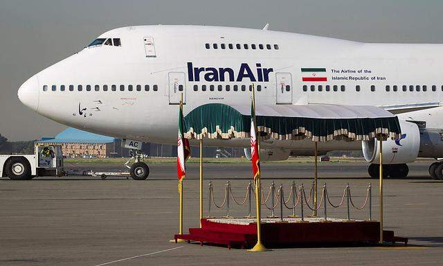 A IranAir Boeing 747SP aircraft is pictured before leaving Tehran's Mehrabad airport 