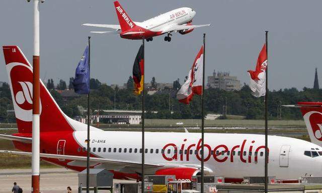 File photo of German carrier Air Berlin aircraft taking off at Berlin's Tegel airport