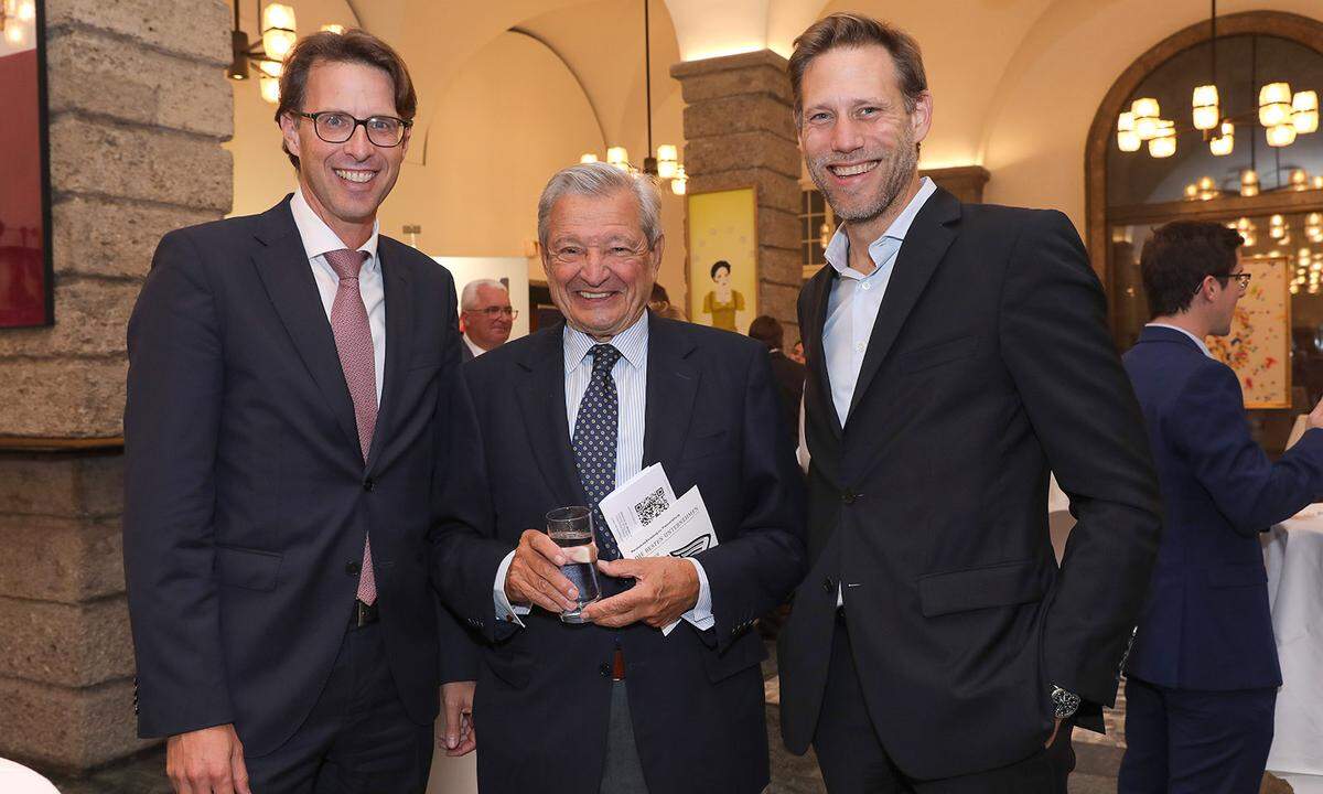 Bankhaus Spängler-Vorstand Nils Kottke, Aufsichtsratpräsident Heinrich Spängler und Rechtsanwalt Stefan Lirk. (v.l.)