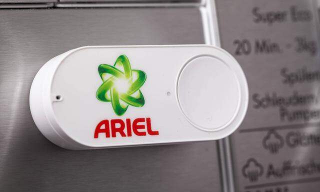 Amazon Dash Button zur Ariel Nachbestellung an einer Waschmaschine Amazon Dash Button zur Ariel Nach