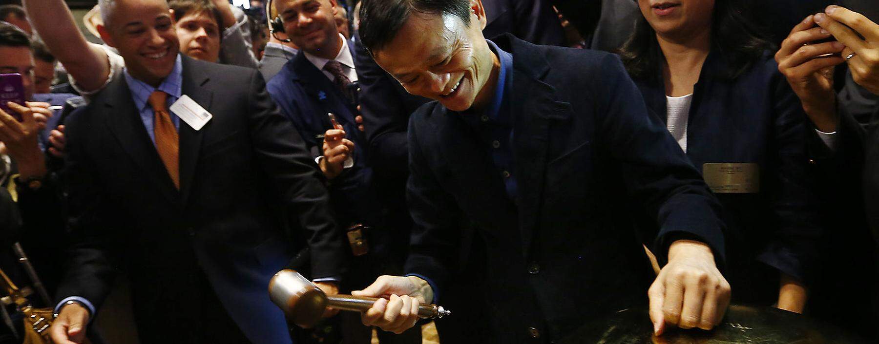 Da war die Welt noch in Ordnung. Jack Ma läutet 2014 den Börsegang von Alibaba an der Wall Street ein. 