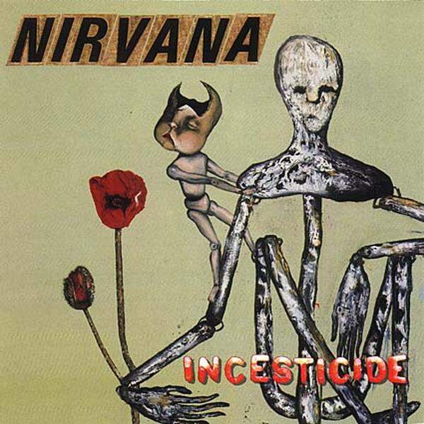 Der Stern von Nirvana stieg, Cobain selbst ging es immer schlechter. Eine Europa-Tournee musste die Band absagen, weil der Sänger sich eine Virusinfektion zugezogen hatte. Zudem hatte er heftige Magenprobleme und (auch deshalb) begonnen, sich Heroin zu spritzen.Im Bild: "Incesticide" ist eine eine Compilation von B-Seiten und unveröffentlichtem Material, die 1993 erschien.