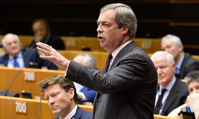 Nigel Farage bei seiner Rede am Mittwoch