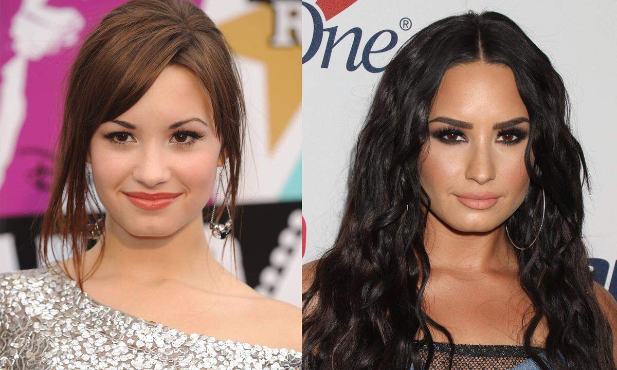 Vom Mädchen zur Diva. Sängerin Demi Lovato 2008 und 2018.