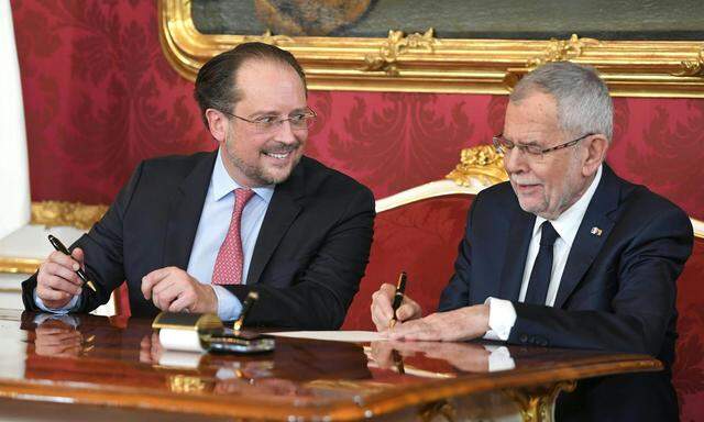 Alexander Schallenberg und Bundespräsident Alexander Van der Bellen