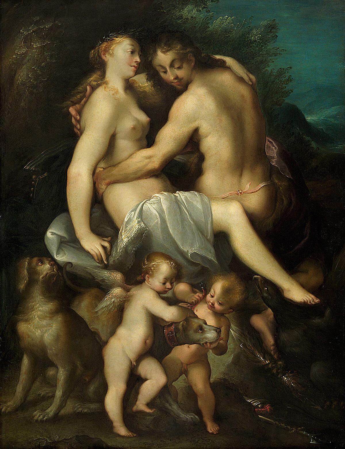 ... Götter und Herrscher, Fabel- und Bibelwesen. "Zeus und Kallisto" von Joseph Heintz d. Ä. (1564 Basel – 1609 Prag) Prag, um 1605 – 1609 (c) KHM mit MVK und ÖTM