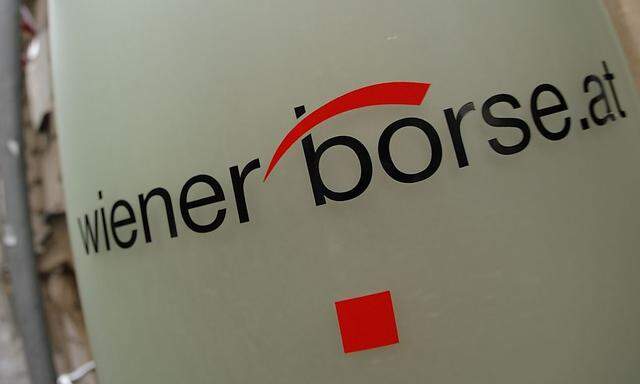 The Vienna Stock Exchange (Wiener Boerse) logo is displayed next to the company´s street entrance in Vienna