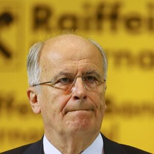 Sevelda, Chief Executive of Austrian lender Raiffeisen Bank International, addresses a news conference in Vienna