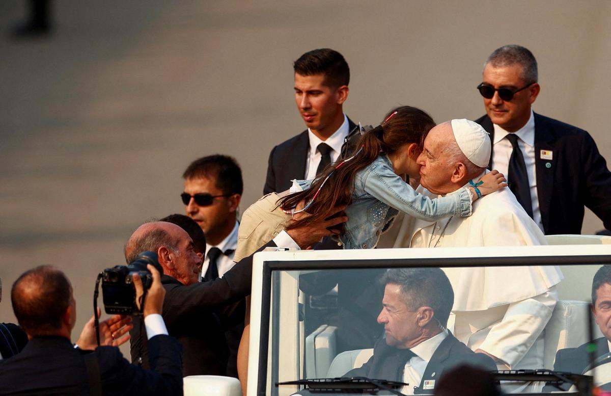 05. August. Papst Franziskus beim Besuch des Wallfahrtsorts Fatima in Portugal.