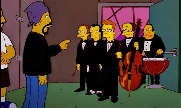 Wer hat hier das London Symphony Orchestra gebucht? Was in einer „Simpsons“-Folge funktioniert hat, soll nun in der Royal Albert Hall Wirklichkeit werden.