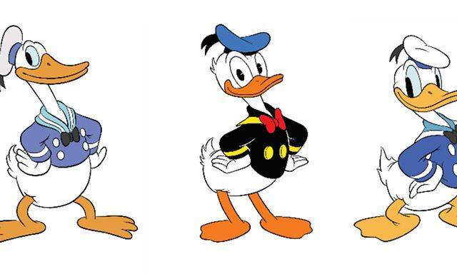 Donald Duck im Wandel der Zeit.