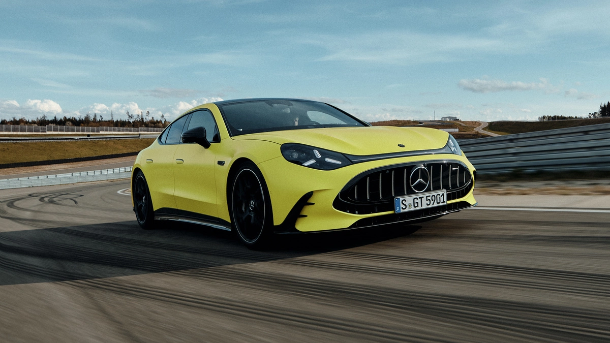 An electric Mercedes that wants to be a combustion engine car